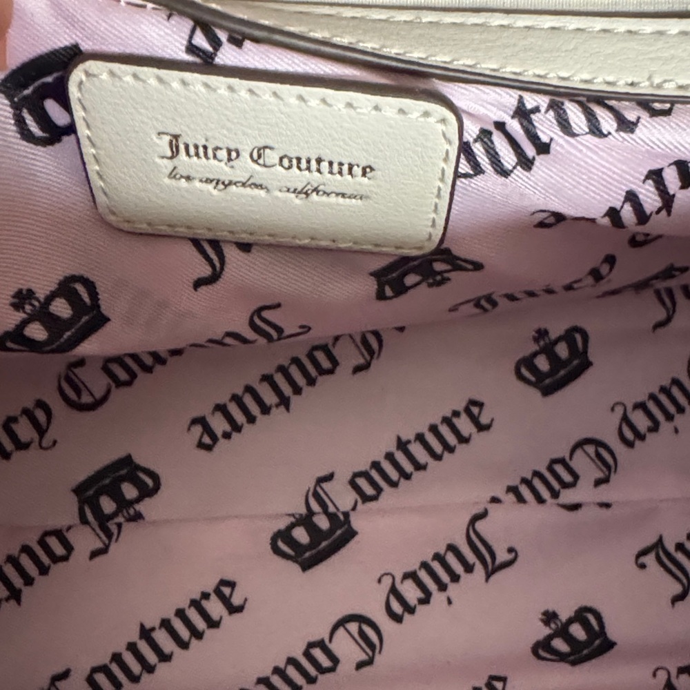 Juicy Couture Exclusive Beige Satchel with Red Heart and Bear Charm - Picture 7 of 13
